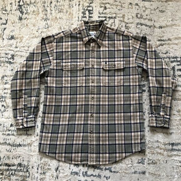 Carhartt Other - Carhartt 100% Cotton Plaid Long Sleeve Shirt (men’s large)